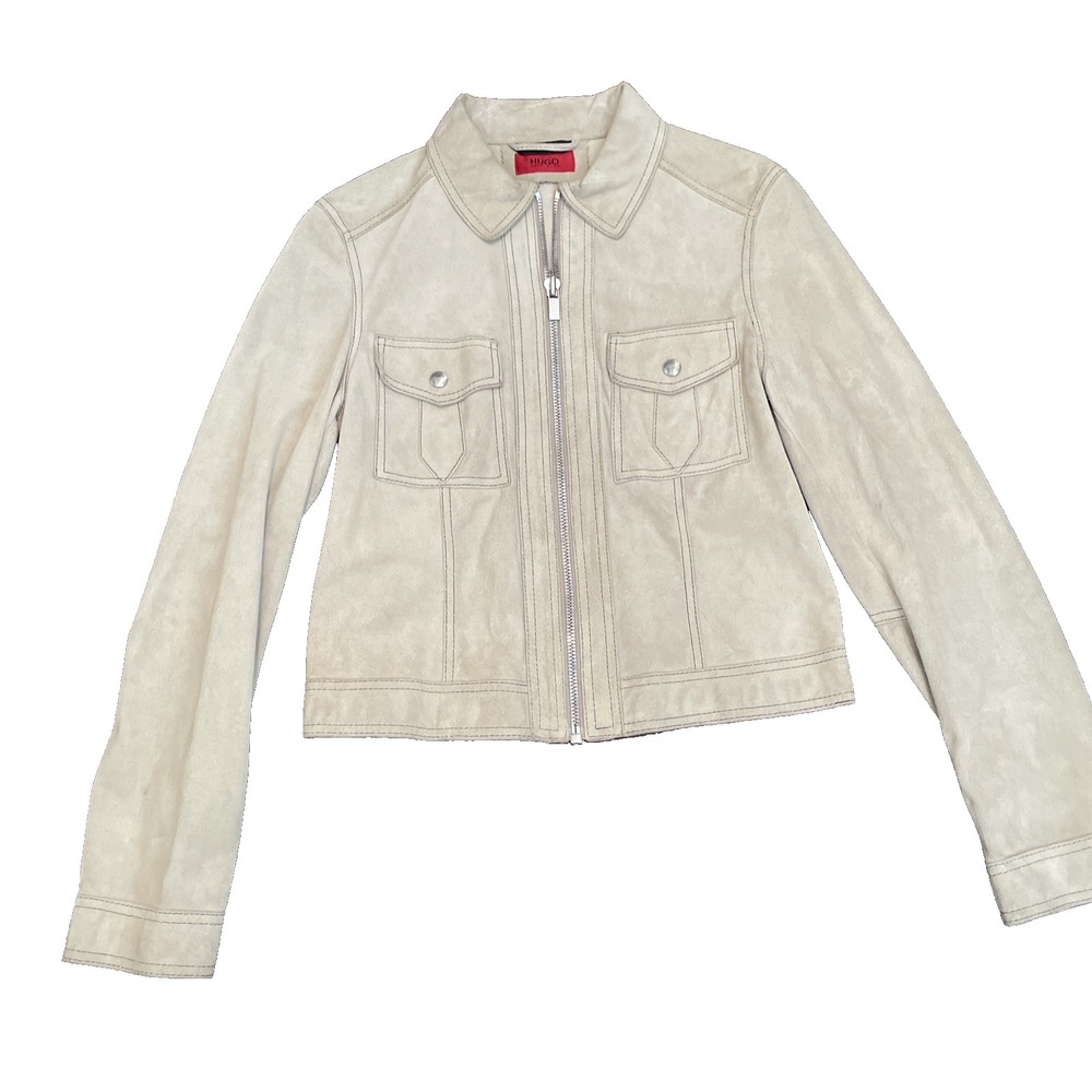 Boss Hugo Boss Woman's Tan Suede Jacket Size